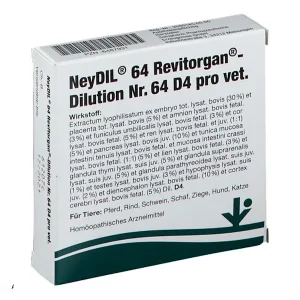 Image shows: NeyDil No.64 Dil.D4 pro vet. ampoules. PZN 06487931. vitOrgan. Lions-Pharmacy