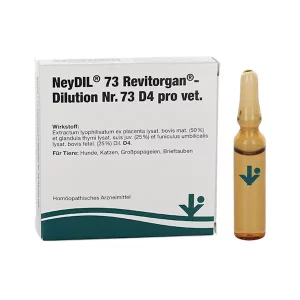 Image shows: NeyDil No.73 D4 pro vet. ampoules 5x2ml PZN 06488037 vitOrgan Lions Pharmacy