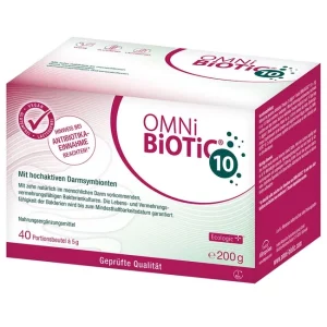 Image shows: Omni biotic 10 - Allergosan. PZN 13584830. Lions Pharmacy